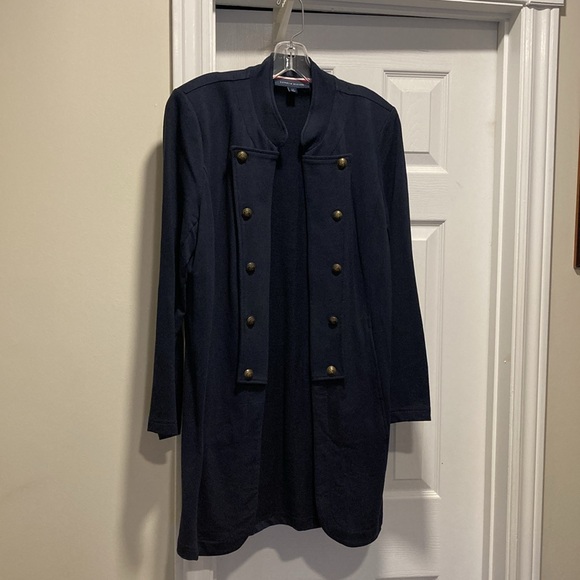 NWOT - Tommy Hilfiger Long Navy Blue Military Open Style Jacket - Size 12* - Picture 3 of 14